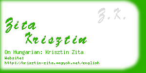 zita krisztin business card